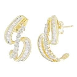 10k Yellow Gold Hoop Diamond Earringsyellow 