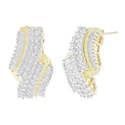 10k Yellow Gold Hoop Diamond Earringsyellow 