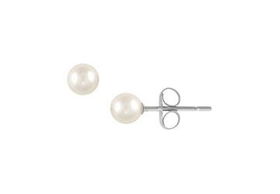 Freshwater Cultured Pearl Stud Earrings : 14K White Gold (5.0-5.5mm)freshwater 