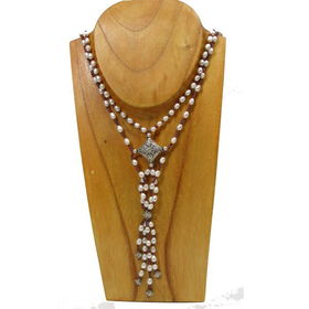 Silver/Garnet/Pearl Necklace (Thailand)silver 