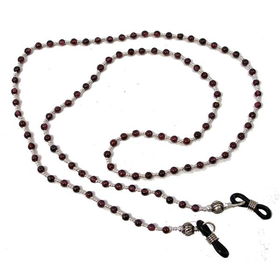 Silver/Garnet Eye Glass Chain (Thailand)silver 