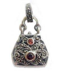 Sterling Silver Prayer Box with Marcasite Pendantsterling 