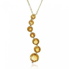 Yellow Gold Journey Pendant Necklace w/ Citrine 18inyellow 