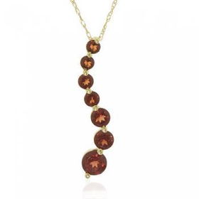 Yellow Gold Journey Pendant Necklace w Garnet 18in Longyellow 