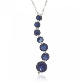 White Gold Journey Pendant Necklace Sapphire 18in Longwhite 