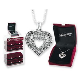 Antiquity Crystal Heart Pendant-Lead Safe w/Dispay Case Pack 18antiquity 