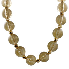 Goldtone Metal and Gold Italian Acrylic Necklacegoldtone 