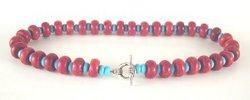 Turquoise and Hardwood Beads Necklaceturquoise 