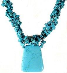 Turquoise Tri-strand Pendant Necklaceturquoise 