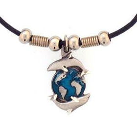 Earth Spirit Necklace - Dolphins & Earthearth 