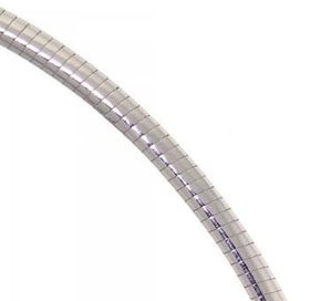 New 14KT White Gold 18in Long Omega Necklace - 4mm Widewhite 