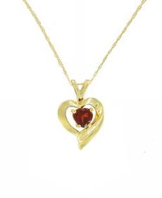 10k Yellow Gold Garnet Necklaceyellow 