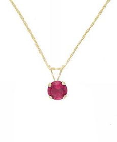 10k Yellow Gold Red Ruby Necklaceyellow 