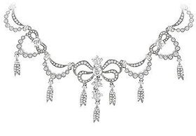 Flower Cubic Zirconia Sterling Silver Necklaceflower 