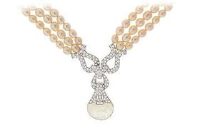 Pearl and Cubic Zirconia Sterling Silver Necklacepearl 