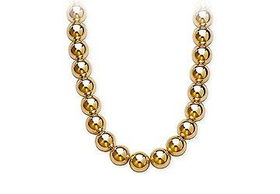 14K Yellow Gold 10mm Bead Necklaceyellow 