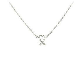 Crossover Heart CZ Sterling Silver Necklacecrossover 