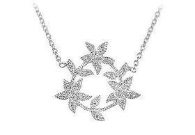 Floral CZ Sterling Silver Necklacefloral 