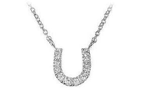 Horseshoe CZ Sterling Silver Necklacehorseshoe 