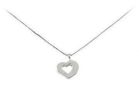 Heart CZ Sterling Silver Necklaceheart 