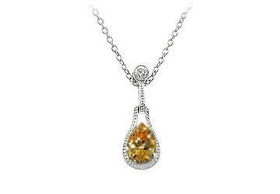 Champagne CZ Sterling Silver Necklacechampagne 