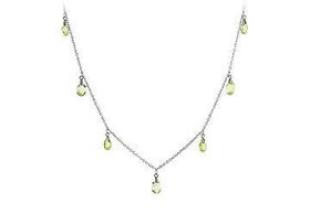 Green CZ Sterling Silver Necklacegreen 