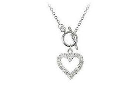 Heart CZ Sterling Silver Necklaceheart 