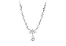 Drop CZ Sterling Silver Necklacedrop 