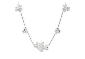 Flower CZ Sterling Silver Necklaceflower 