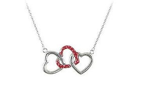 Red Heart Sterling Silver Necklacered 