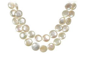 Double Strand Pearl Sterling Silver Necklacedouble 