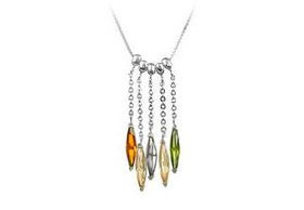 Multicolor CZ Sterling Silver Necklacemulticolor 