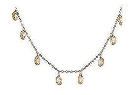 Champagne CZ Sterling Silver Necklacechampagne 