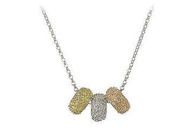 Tri-tone Donuts CZ Sterling Silver Necklacetri 