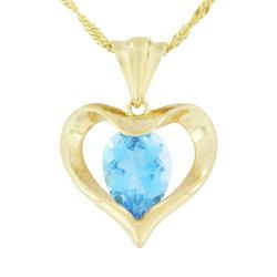 Gold Blue Topaz Necklacegold 