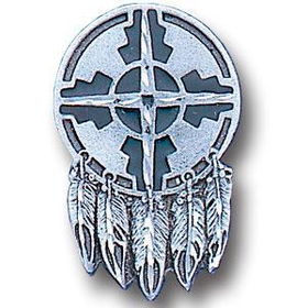 Pewter 3-D Collector Pin - Indian Shieldpewter 