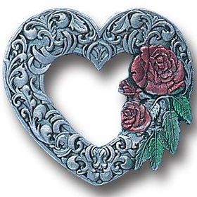 Pewter 3-D Collector Pin - Scroll Heartpewter 