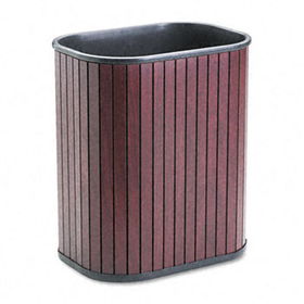 Advantus 09843 - Rectangular Hardwood Wastebasket, 13 qt, Mahogany Stain/Black Lineradvantus 