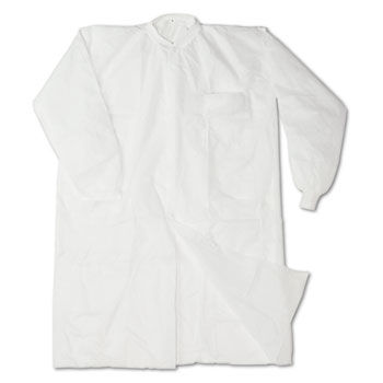 Impact 7385L - Disposable Lab Coats, Spun-Bonded Polypropylene, Large, White, 30/Cartonimpact 