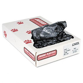 Jaguar Plastics L2432L - Industrial Strength Commercial Can Liners, 15 gal, .35mil, Black, 500/Cartonjaguar 