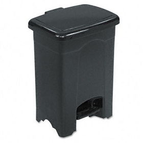 Safco 9710BL - Step-On Receptacle, Rectangular, Plastic, 4 gal, Blacksafco 