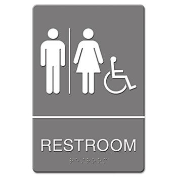 Headline Sign 4811 - ADA Sign, Restroom/Wheelchair Accessible Tactile Symbol, Molded Plastic, 6 x 9headline 