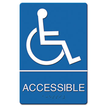 Headline Sign 4725 - ADA Sign, Wheelchair Accessible, Tactile Symbol/Braille, Molded Plastic, 6 x 9headline 