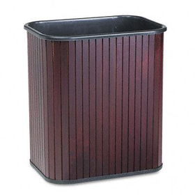 Advantus 09853 - Rectangular Hardwood Wastebasket, 17 qt, Mahogany Stain/Black Lineradvantus 