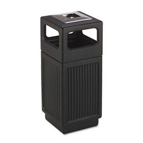 Safco 9474BL - Canmeleon Ash/Trash Receptacle, Square, Polyethylene, 15 gal, Textured Blacksafco 