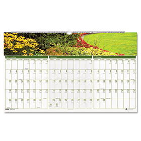 House of Doolittle 307 - Gardens of the World Three Months/Page Wall Calendar, 21 x 12-3/8house 