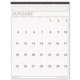 Large Print Monthly Wall Calendar in Punched Leatherette Binding, 20 x 26, 2014