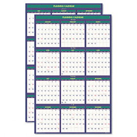 4 Seasons Reversible Business/Academic Wall Calendar, 24 x 37, 2013-2014; 2014