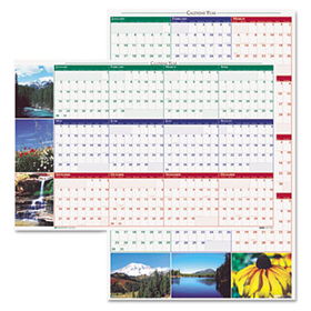 Earthscapes Nature Scene Reversible/Erasable Yearly Wall Calendar, 24 x 37, 2014