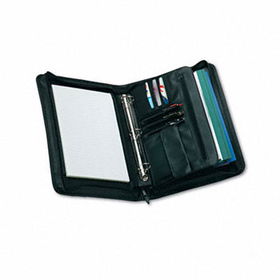 Zip-Around Padfolio, Vinyl, 14-1/2 x 2-3/4 x 11-1/2, Blackuniversal 